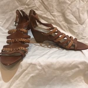 Brown Wedge Sandals-Size 7